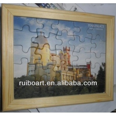 Pine Wood puzzle photo frame